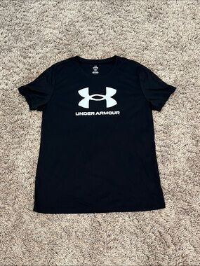 Under Armour Black Tee with White Logo